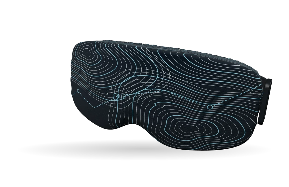 Print Backcountry map · Glacier op een skibrilhoes
